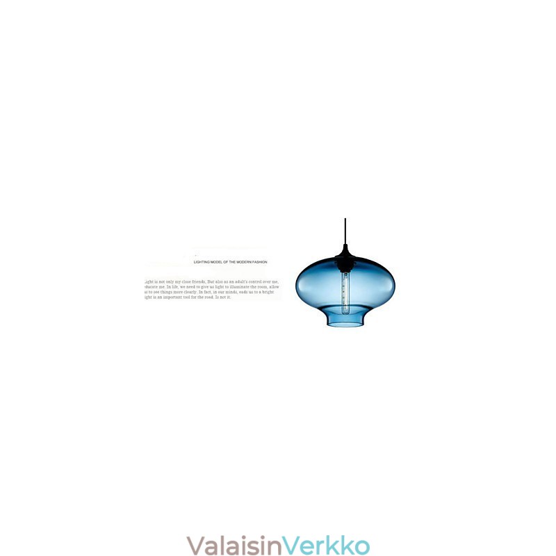 1 Light Modern Glass Valkoinen ja sininen läpinäkyvä riippuvalaisin