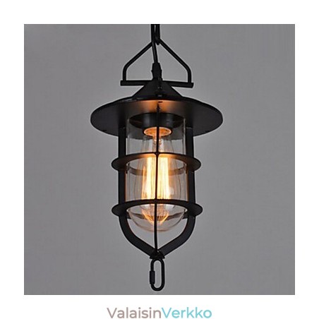 Keskikokoinen, musta häkin muotoinen lasi- ja metallikansivalaisin Keskikokoinen, musta häkin muotoinen lasi- ja metallikansivalaisin