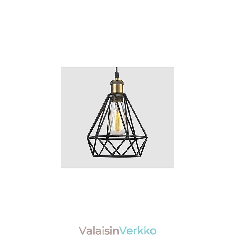 Industrial Wire CAGE RIIPPUVALAISIN Cafe Loft Varaston valaistus Musta johto