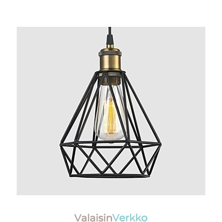 Industrial Wire CAGE RIIPPUVALAISIN Cafe Loft Varaston valaistus Musta johto Industrial Wire CAGE RIIPPUVALAISIN Cafe Loft Varaston valaistus Musta johto