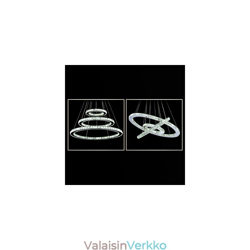 Himmennettävä kristalliriippuvalaisin Moderni pyöreä kattokruunu valaistuslamput Viileän valkoiset pyöreät kattovalaisimet kaukosäätimellä