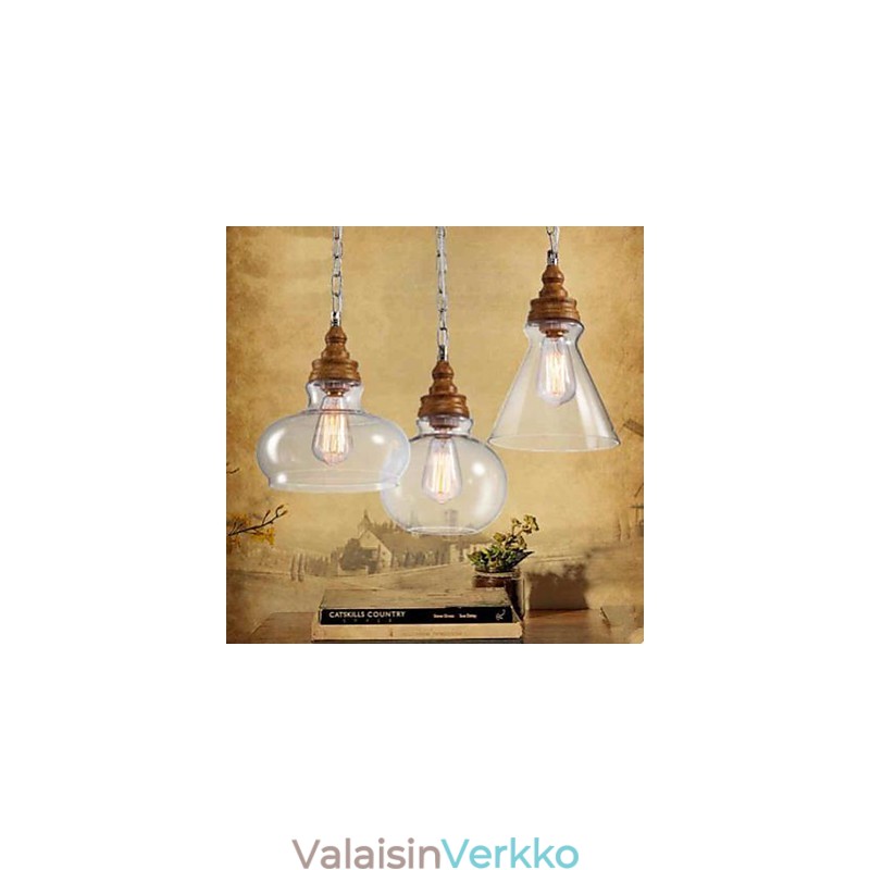 Wood Grain Crystal Droplight Cafe Valaistuslamput ja Lyhdyt