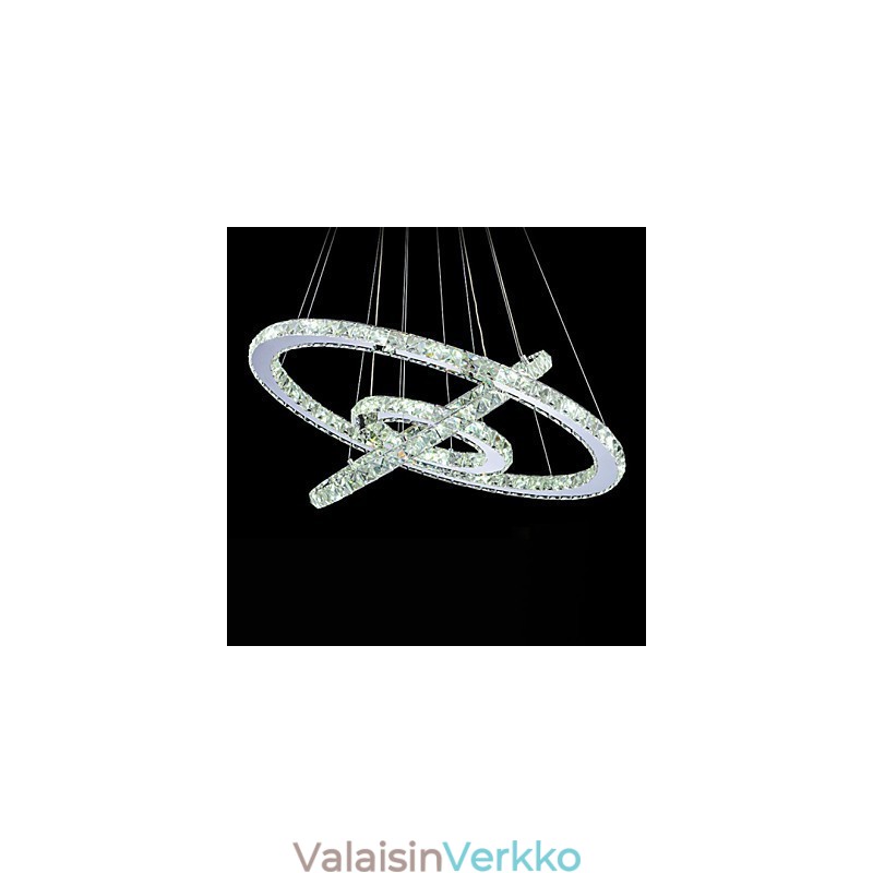 Himmennettävä kristalliriippuvalaisin Moderni pyöreä kattokruunu valaistuslamput Viileän valkoiset pyöreät kattovalaisimet kaukosäätimellä