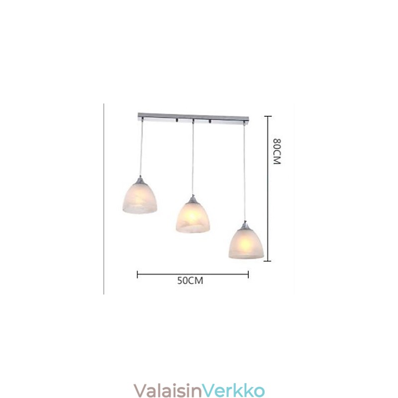 Moderni viinikupin pitkulainen kattovalaisin kolmella valolla