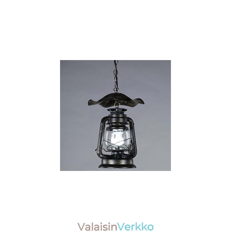 Vintage messinkinen lyhtyriippuvalaisin 1 valolla