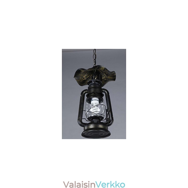 Vintage messinkinen lyhtyriippuvalaisin 1 valolla