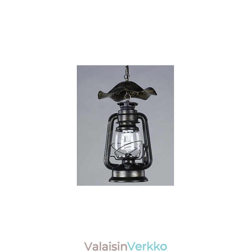 Vintage messinkinen lyhtyriippuvalaisin 1 valolla