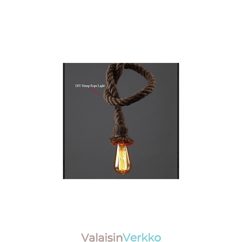 1 kevyt DIY Art hamppuköysi Kevyt luova hamppuköysikruunu, pitkä 100 cm Lähetä 1 lamppu