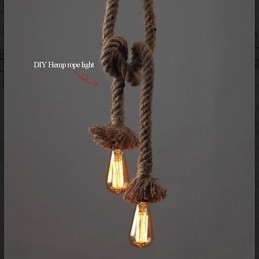 1 kevyt DIY Art hamppuköysi Kevyt luova hamppuköysikruunu, pitkä 100 cm Lähetä 1 lamppu