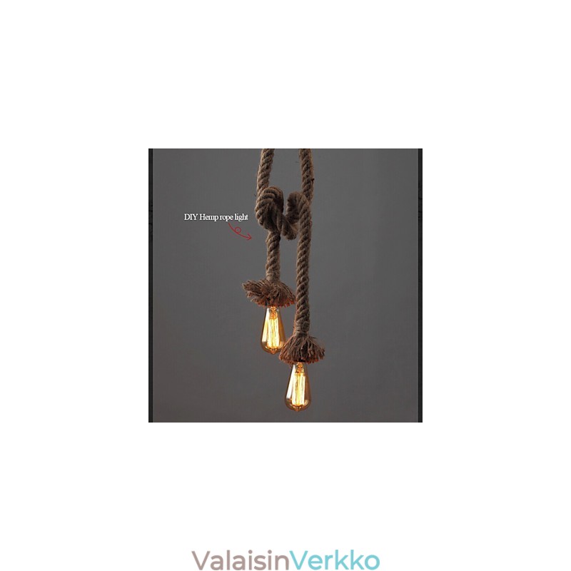 1 kevyt DIY Art hamppuköysi Kevyt luova hamppuköysikruunu, pitkä 100 cm Lähetä 1 lamppu
