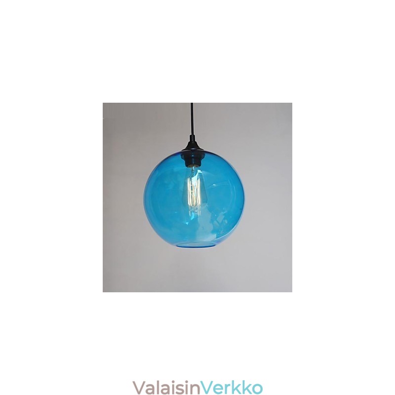 Moderni lasiriipus pyöreällä sinisellä kuplasuunnittelulla