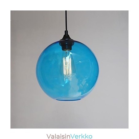 Moderni lasiriipus pyöreällä sinisellä kuplasuunnittelulla Moderni lasiriipus pyöreällä sinisellä kuplasuunnittelulla