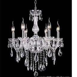 6 Arms Vintage Luxury Lighting K9 Crystal Kattokruunu Valaisin