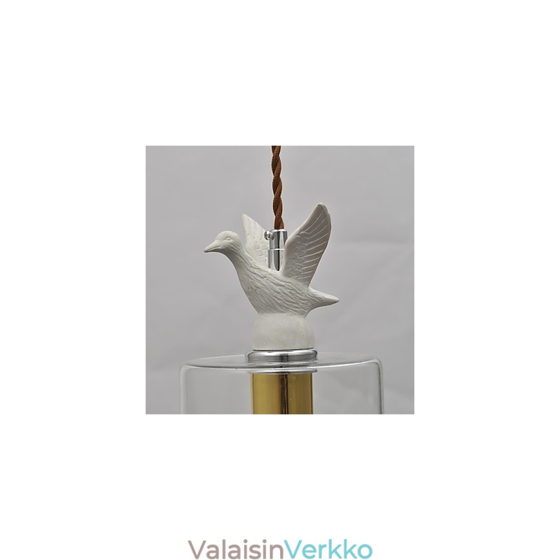 Luova lintu lasikattokruunu riippuvalaisin lasivarjostimella