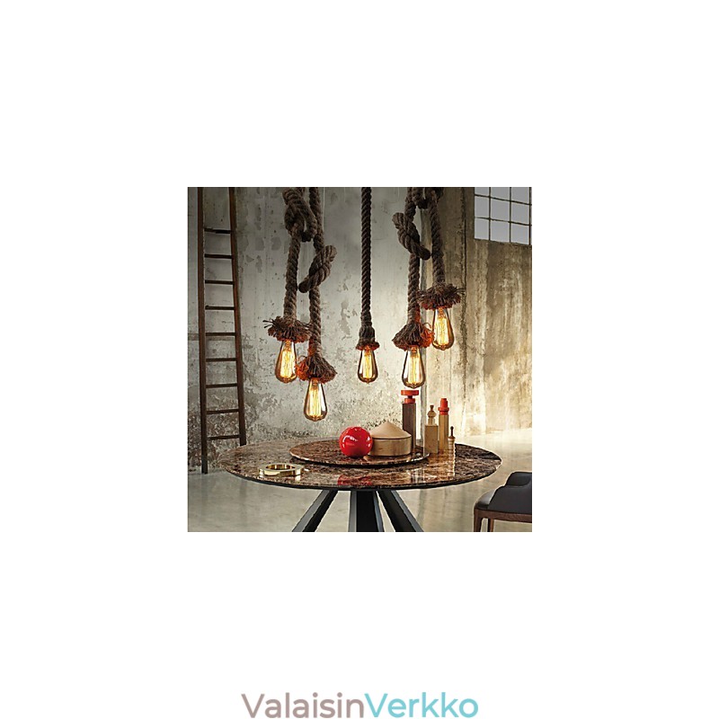 1 kevyt DIY Art hamppuköysi Kevyt luova hamppuköysikruunu, pitkä 100 cm Lähetä 1 lamppu