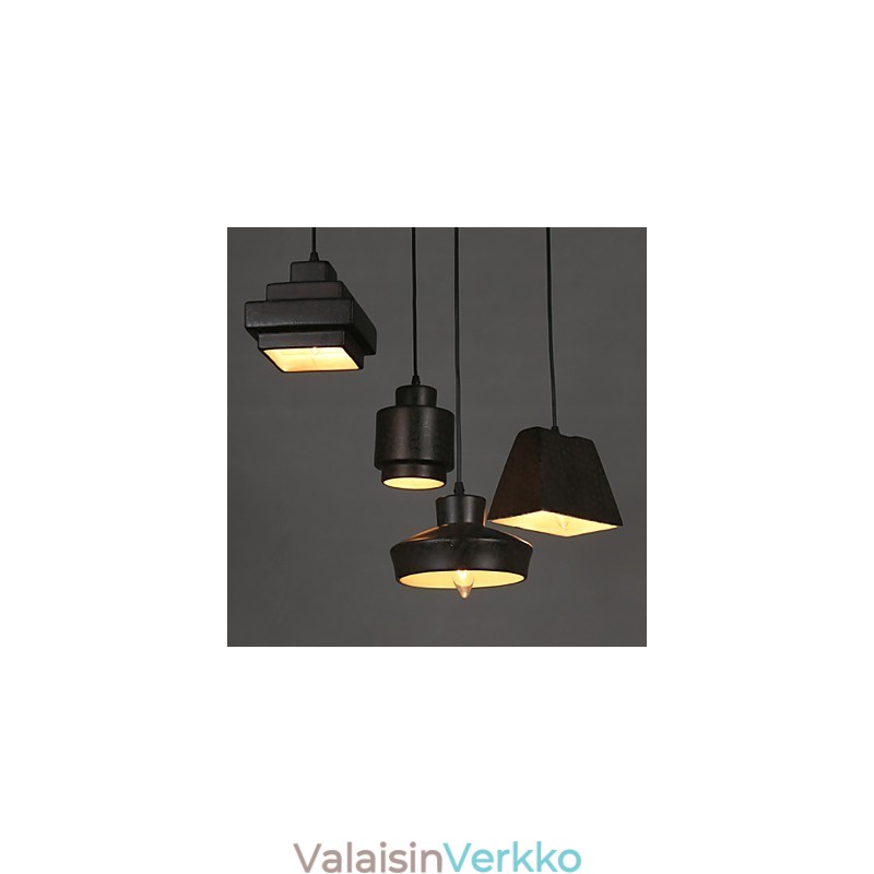 American Country Retro lasikattokruunu ruosteinen istuva droplight