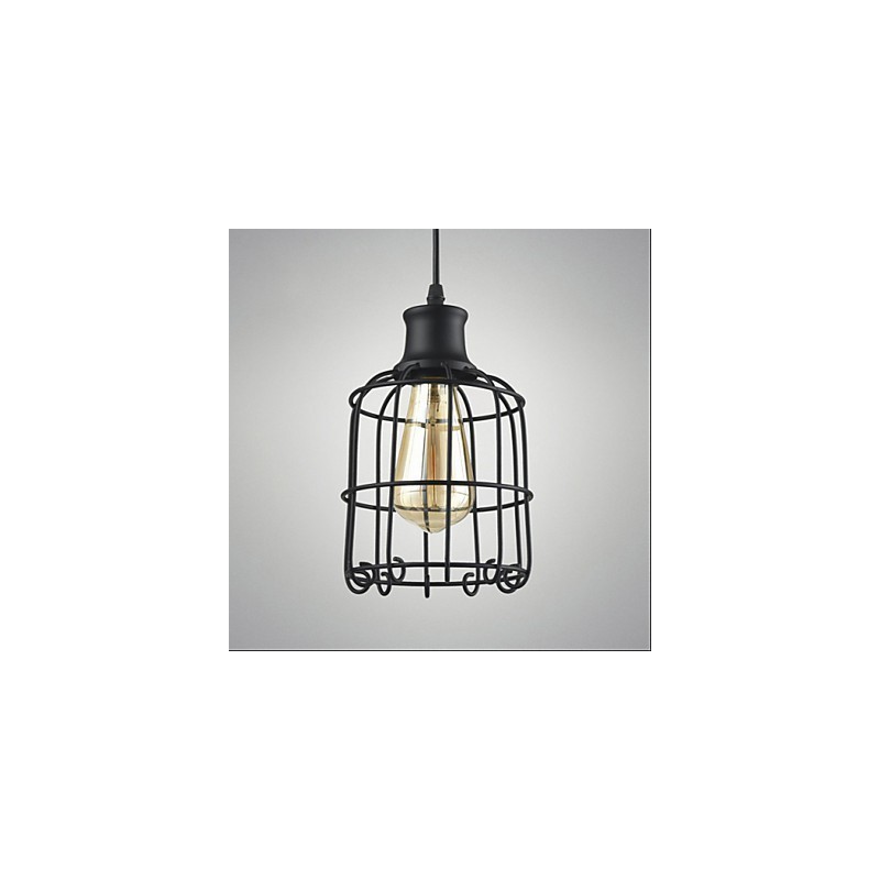 Edison Vintage -valaisinriippuvalaisin kattokruunu häkkilamppuvarjostin
