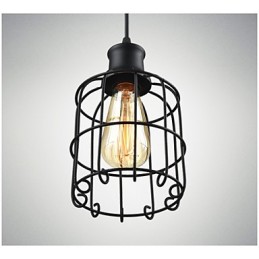 Edison Vintage -valaisinriippuvalaisin kattokruunu häkkilamppuvarjostin