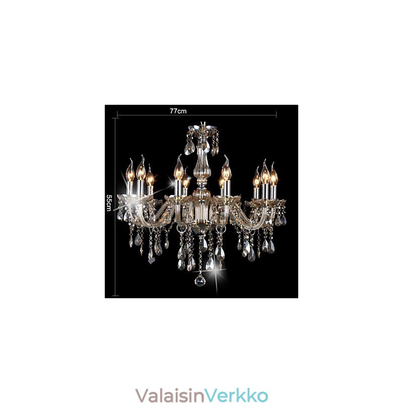 10 Lights Luxury Crystal Kattokruunu Konjakki Väri K9 Crystal Kattokruunu