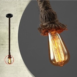 1 kevyt DIY Art hamppuköysi Kevyt luova hamppuköysikruunu, pitkä 100 cm Lähetä 1 lamppu