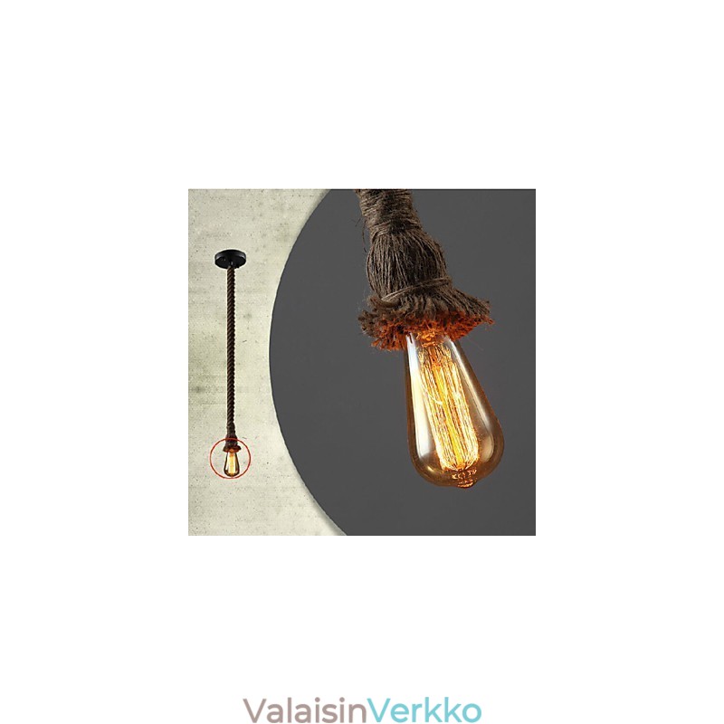 1 kevyt DIY Art hamppuköysi Kevyt luova hamppuköysikruunu, pitkä 100 cm Lähetä 1 lamppu