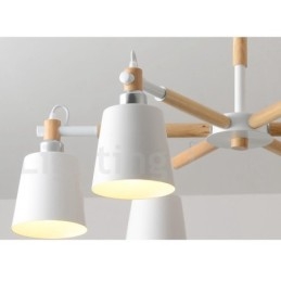 Moderni Contemporary Wood 6 Light kattokruunulamppu