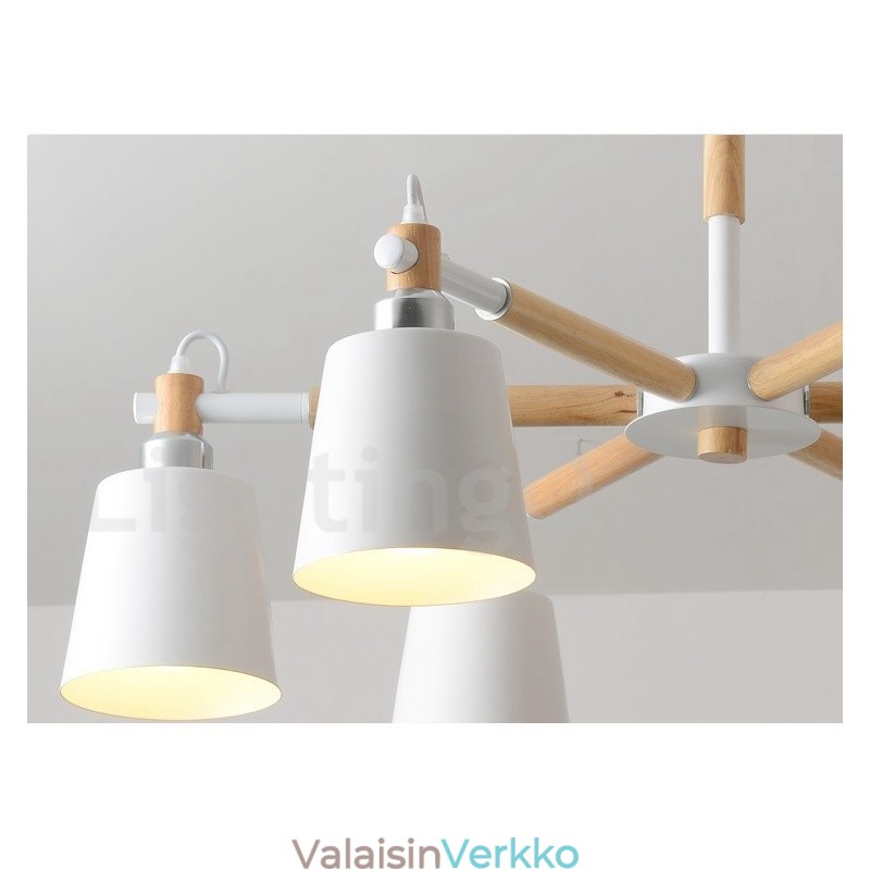 Moderni Contemporary Wood 6 Light kattokruunulamppu
