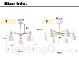Moderni Contemporary Wood 6 Light kattokruunulamppu