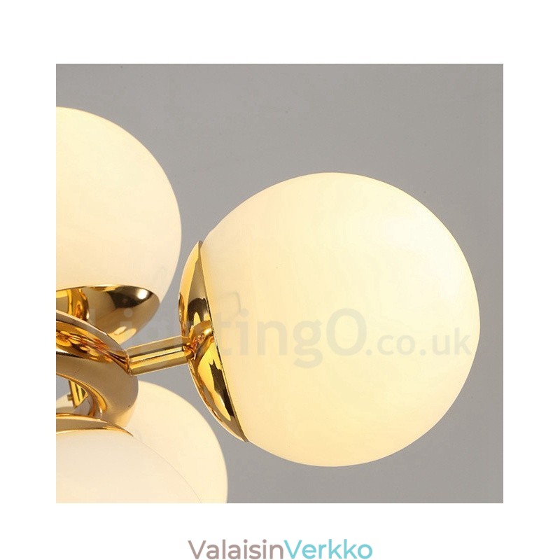 24 Light Moderni nykyaikainen kattokruunu lasivarjostimella