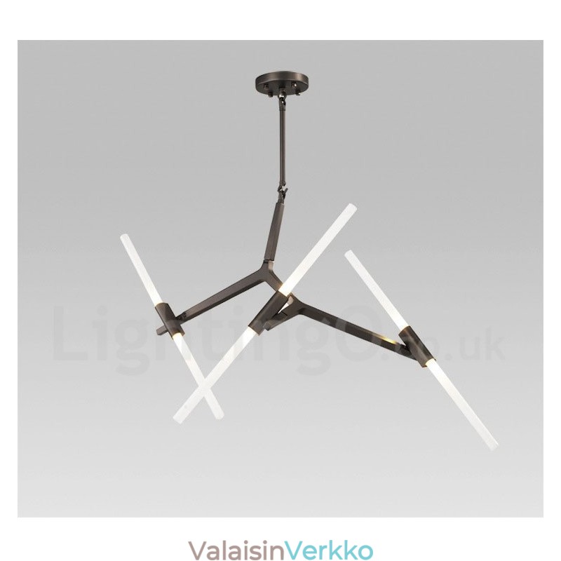 6 Light Modern Contemporary 2 Tasor Kattokruunu Light (musta kultainen)