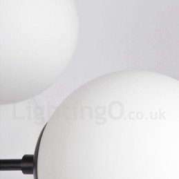 Musta 8 Light Modern Contemporary 2-tasoinen metallikattokruunu lasivarjostimella