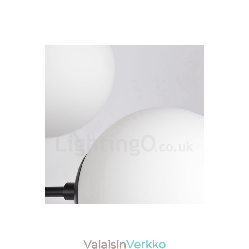 Musta 8 Light Modern Contemporary 2-tasoinen metallikattokruunu lasivarjostimella