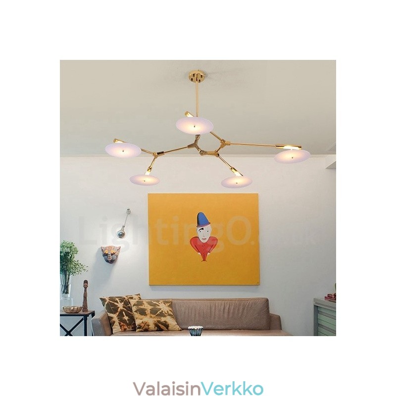 5 Vaalea moderni nykyaikainen kattokruunulamppu