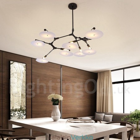 Musta 8 Light moderni nykyaikainen kattokruunulamppu Musta 8 Light moderni nykyaikainen kattokruunulamppu