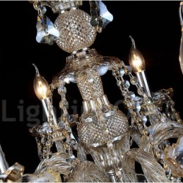 Retro Vintage Cognac Color K9 Crystal Modern kattokruunu 6 valolla