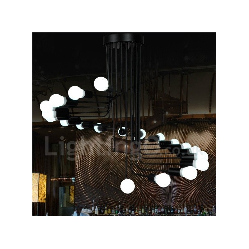 Musta nykyaikainen kattokruunulamppu