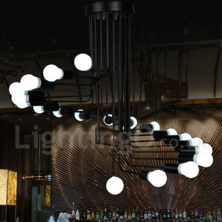 Musta nykyaikainen kattokruunulamppu