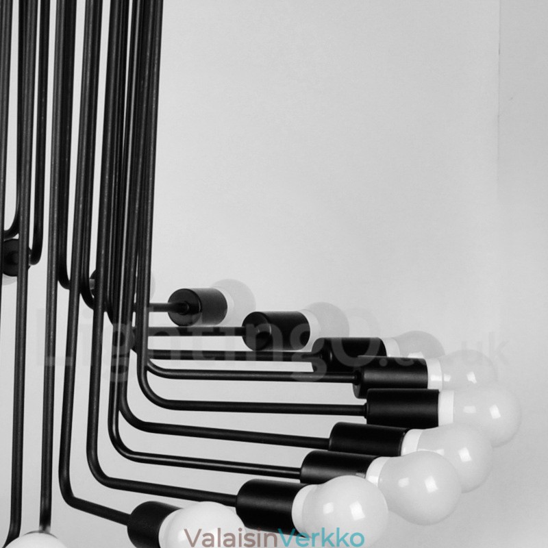 Musta 26 Light Retro Vintage Moderni nykyaikainen kattokruunulamppu