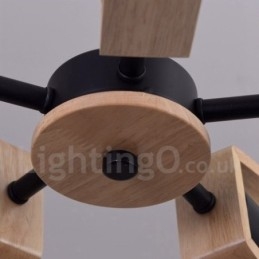 Puinen Single Tier 8 Light kattokruunulamppu moderni nykyaikainen tyyli