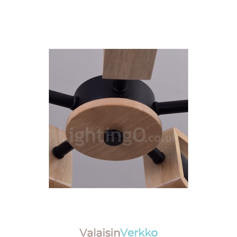 Puinen Single Tier 8 Light kattokruunulamppu moderni nykyaikainen tyyli