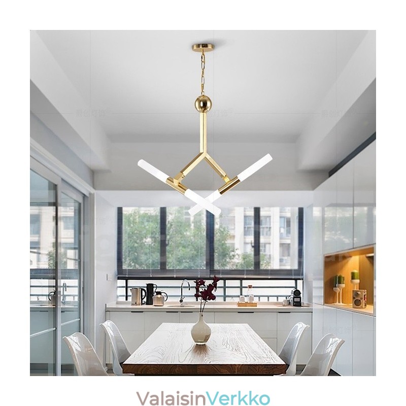 Moderni nykyaikainen 2 tason 4 vaalea kultainen kattokruunulamppu