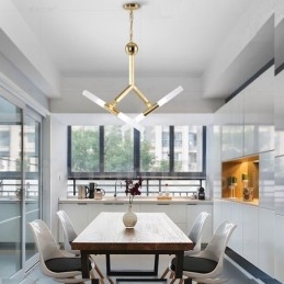 Moderni nykyaikainen 2 tason 4 vaalea kultainen kattokruunulamppu