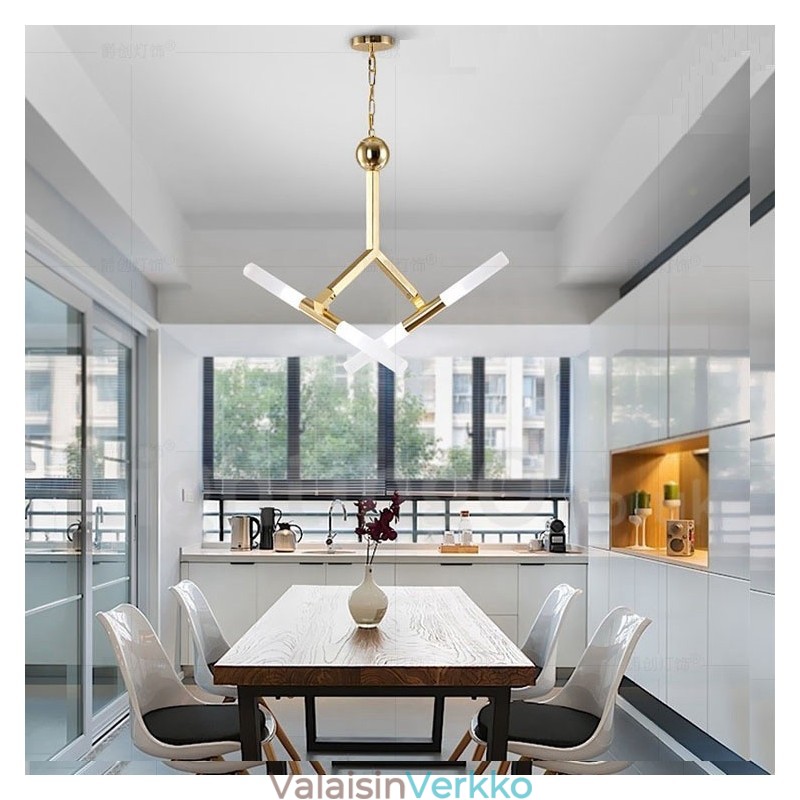 Moderni nykyaikainen 2 tason 4 vaalea kultainen kattokruunulamppu