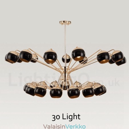 30 Light 2-tasoinen moderni nykyaikainen metallinen kattokruunulamppu lasivarjostimella 30 Light 2-tasoinen moderni nykyaikainen metallinen kattokruunulamppu lasivarjostimella