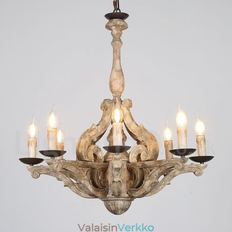 8 Light Vintage Retro puinen kattokruunu lamppu 8 Light Vintage Retro puinen kattokruunu lamppu