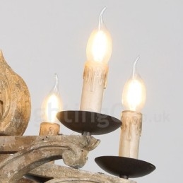 8 Light Vintage Retro puinen kattokruunu lamppu