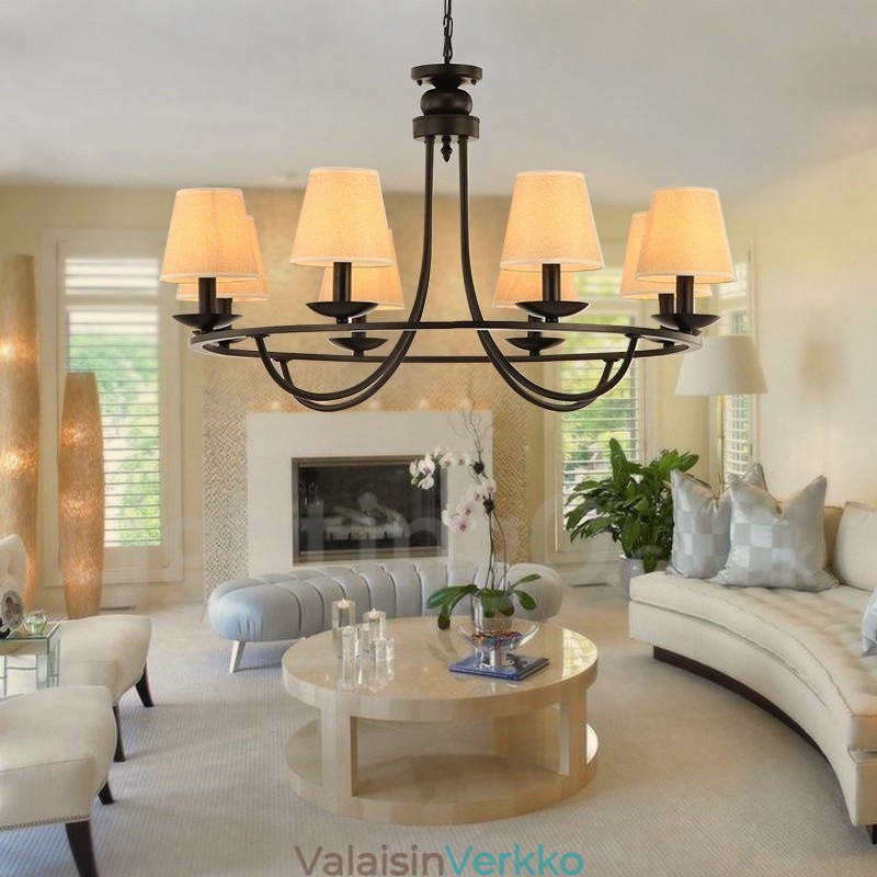 Country Retro 8 Light, yksitasoinen kattokruunulamppu