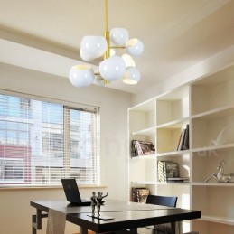 Valkoinen 10 Light Moderni nykyaikainen kattokruunulamppu