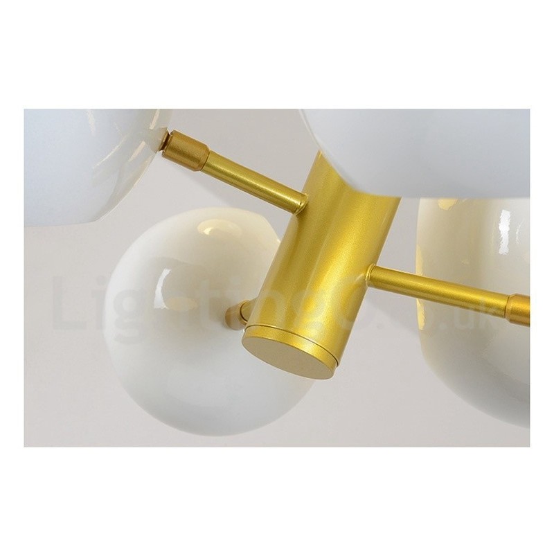 Valkoinen 10 Light Moderni nykyaikainen kattokruunulamppu