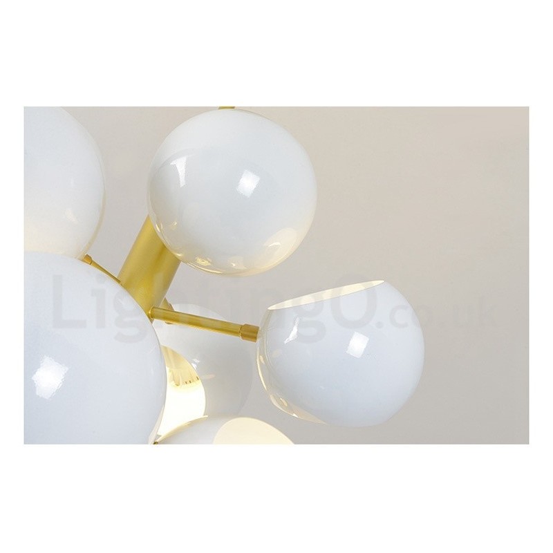 Valkoinen 10 Light Moderni nykyaikainen kattokruunulamppu